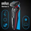 Máquina de barbear Braun Series 5 51-R1200S máquina de barbear de lâminas aparador preto, vermelho