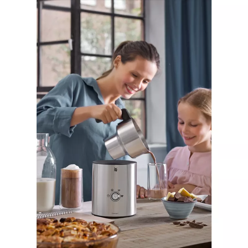 WMF 0413170011 Espumador e aquecedor de leite automático aço inoxidável