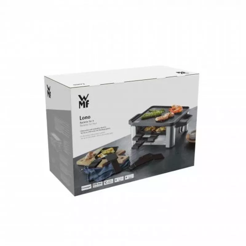 WMF 61.3024.5155 Grelhador de raclette 4 pessoas preto, aço inoxidável