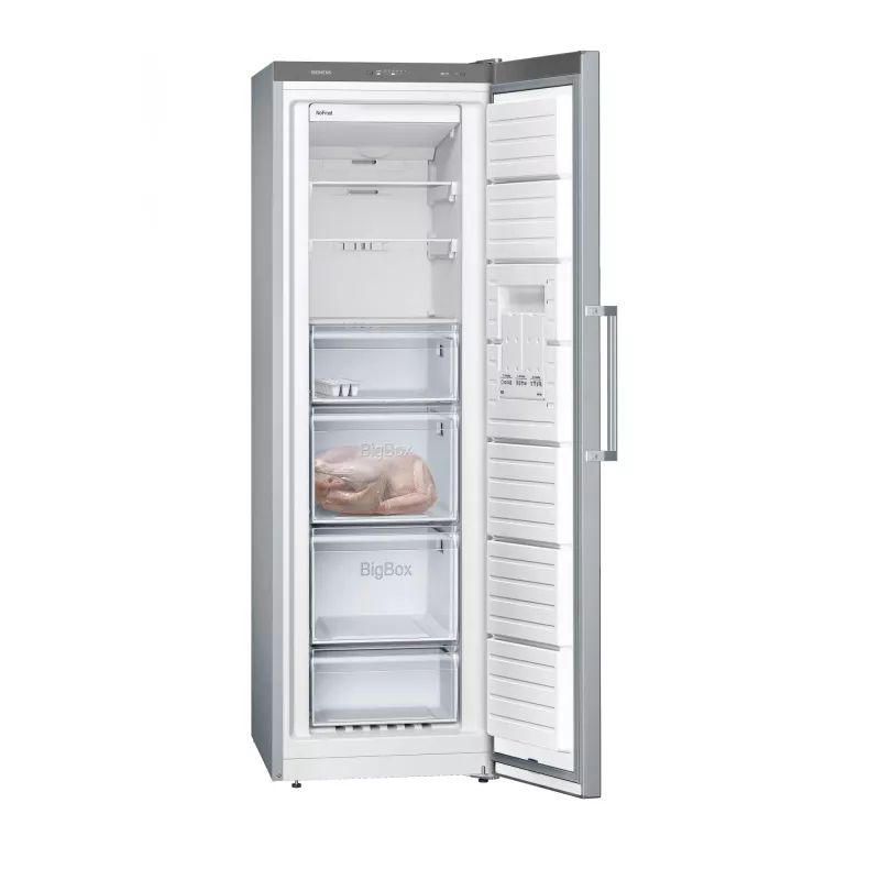 Siemens iQ300 GS36NVIEP Arca congeladora de instalação livre 242 L aço inoxidável
