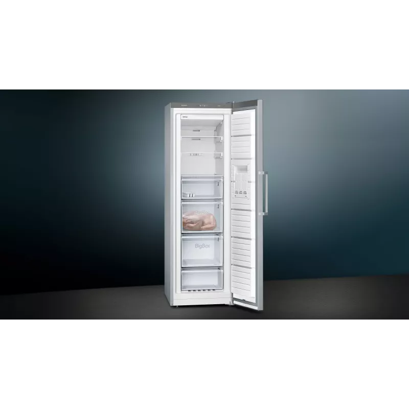 Siemens iQ300 GS36NVIEP Arca congeladora de instalação livre 242 L aço inoxidável