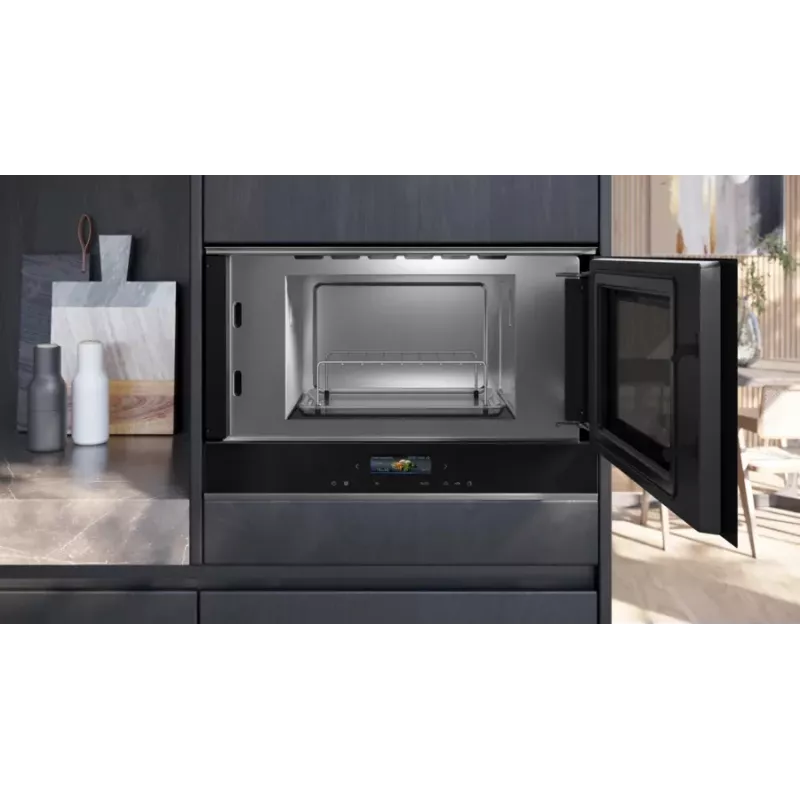 Siemens iQ700 BE732R1B1 Micro-ondas preto Micro-ondas combinado de encastrar 21 L 900 W