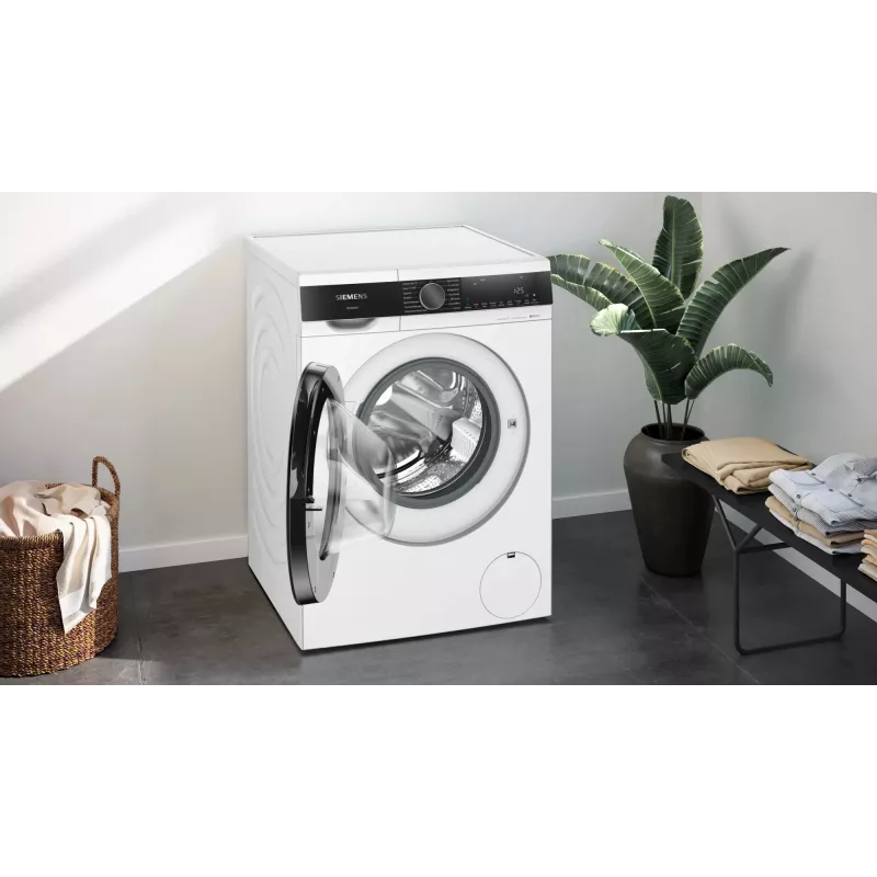 Siemens iQ500 WG44G2Z22 Máquina de lavar roupa de carregamento frontal 9 kg 1351 rpm preto, branco