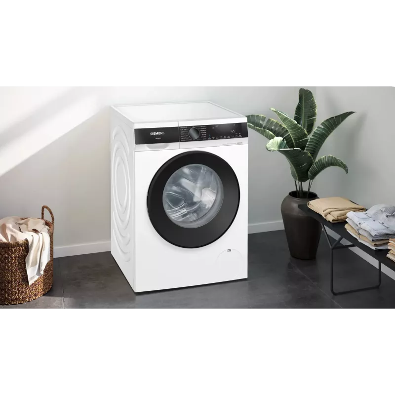 Siemens iQ500 WG44G2Z22 Máquina de lavar roupa de carregamento frontal 9 kg 1351 rpm preto, branco