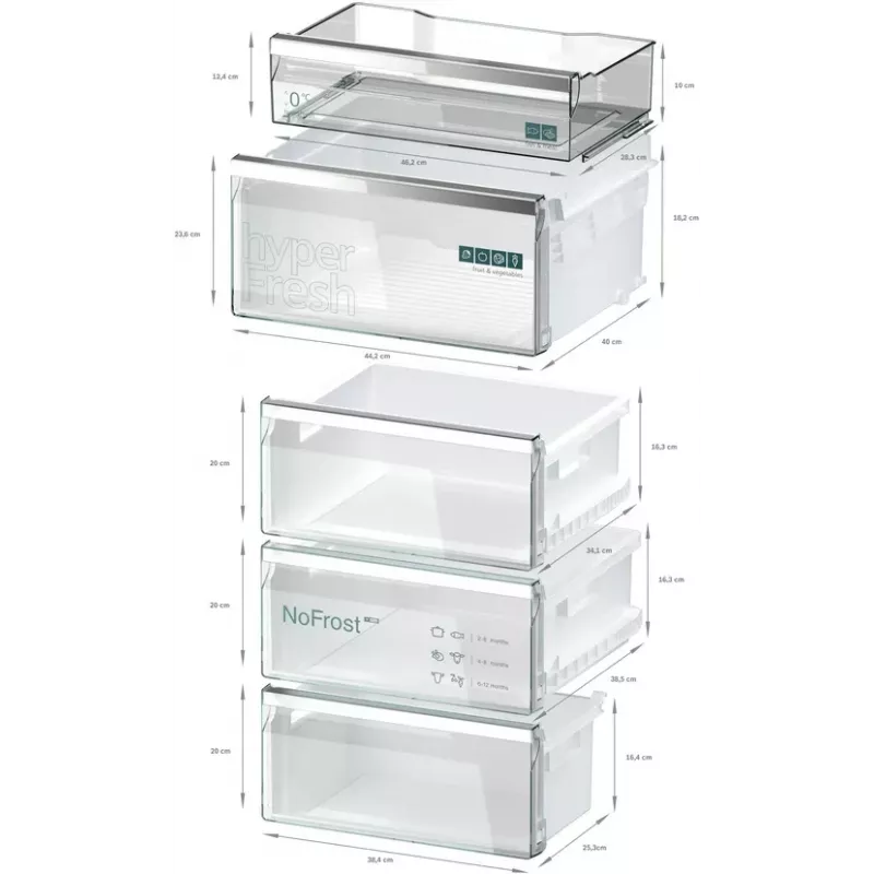 Siemens iQ500 KG39NAIAU Combinado frigorífico-congelador de instalação livre 363 L aço inoxidável escovado