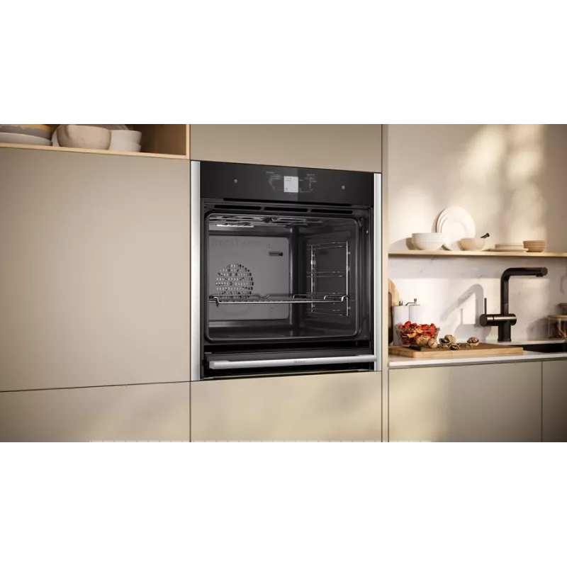 Forno Neff N 90 B64FT33N0 71 L preto, aço inoxidável
