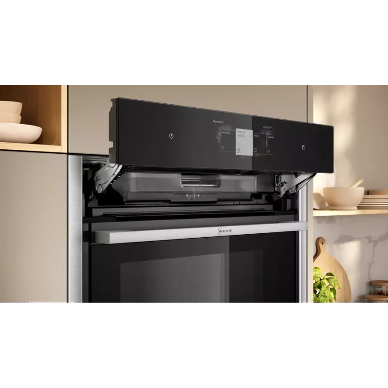 Forno Neff N 90 B64FT33N0 71 L preto, aço inoxidável