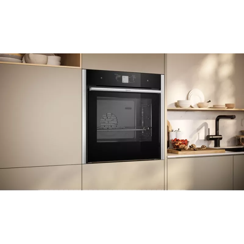 Forno Neff N 90 B64FT33N0 71 L preto, aço inoxidável