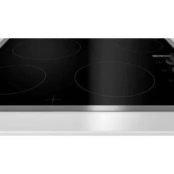 Placa cerâmica Bosch Serie 2 PKE645CA2E preta, aço inoxidável encastrável 60 cm 4 zonas