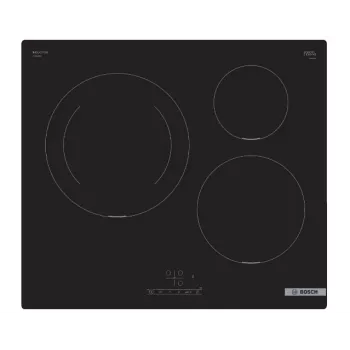 Placa de indução Bosch Serie 4 PUJ611BB5E preta encastrável 60 cm 3 zonas