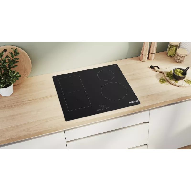 Placa de indução Bosch Serie 4 PVS61RBB5E preta encastrável 60 cm 4 zonas