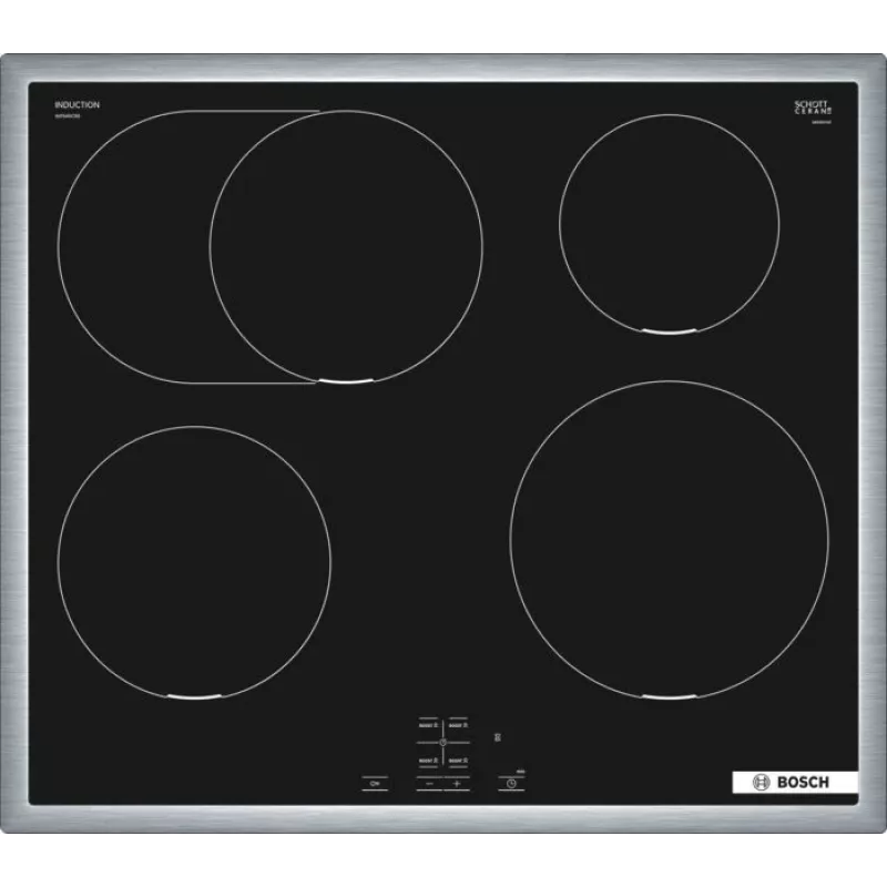 Conjunto de cozinha Bosch HEB517BB4 + NIF645CB5E placa de indução por zonas elétrica