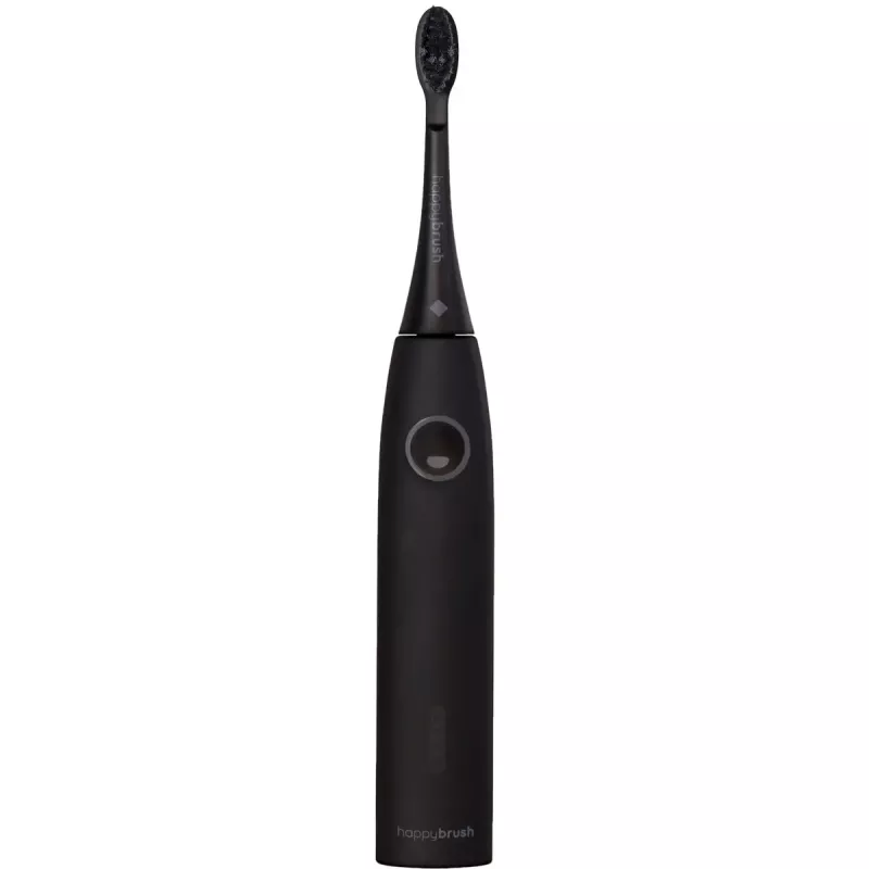Escova de dentes elétrica Happybrush ECO VIBE 3 kit de iniciação todo preto + 4 escovas de substituição