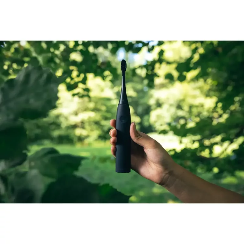 Escova de dentes elétrica Happybrush ECO VIBE 3 kit de iniciação todo preto + 4 escovas de substituição