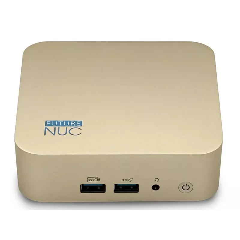 Mini PC FutureNUC Lux NUC 13i5HL – Intel Core i5-13420H, 16 GB DDR4, 512 GB SSD, Intel Iris Xe, Windows 11 Pro, dourado
