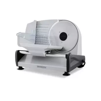 Máquina de cortar elétrica HEINRICH'S HMA 8704 — caixa metálica compacta, 200 W, espessura de corte 1–15 mm, lâmina de aço inoxidável Ø