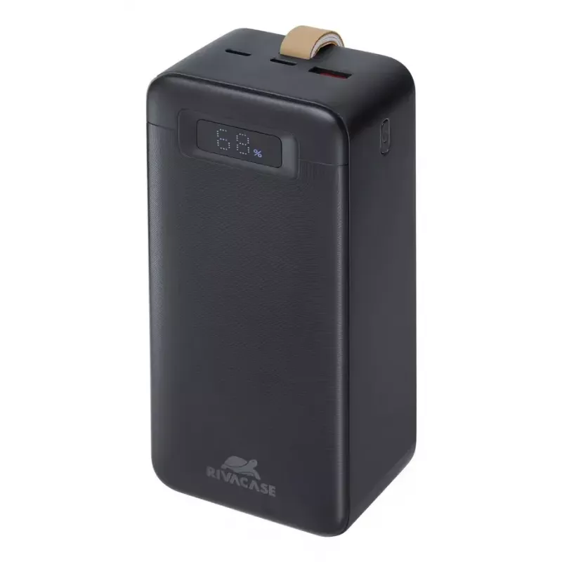 Powerbank Rivacase VA1084 polímero de lítio 40000 mAh, Quick Charge 3.0, 2× USB-C + 1× USB-A, preto