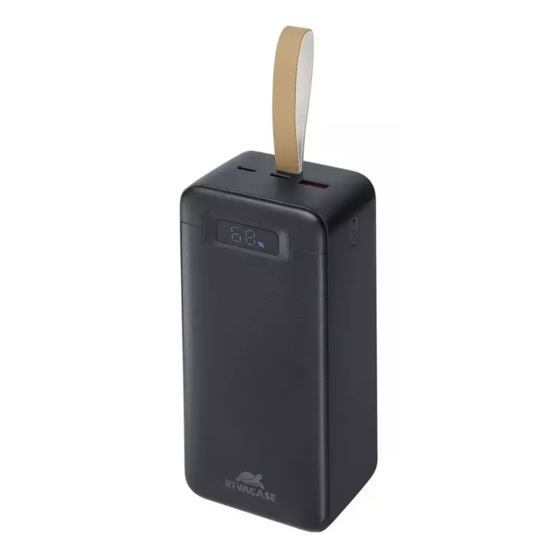 Powerbank Rivacase VA1084 polímero de lítio 40000 mAh, Quick Charge 3.0, 2× USB-C + 1× USB-A, preto