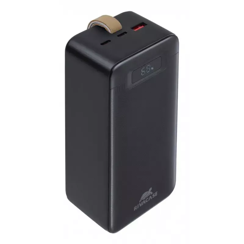 Powerbank Rivacase VA1084 polímero de lítio 40000 mAh, Quick Charge 3.0, 2× USB-C + 1× USB-A, preto