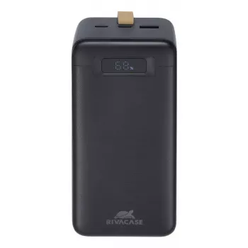 Powerbank Rivacase VA1084 polímero de lítio 40000 mAh, Quick Charge 3.0, 2× USB-C + 1× USB-A, preto