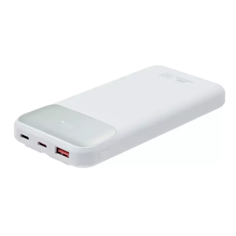 Powerbank portátil Rivacase VA2211WH — 10000 mAh, PD 3.0, QC 3.0, 1x USB-A + 2x USB-C, saída 22,5 W