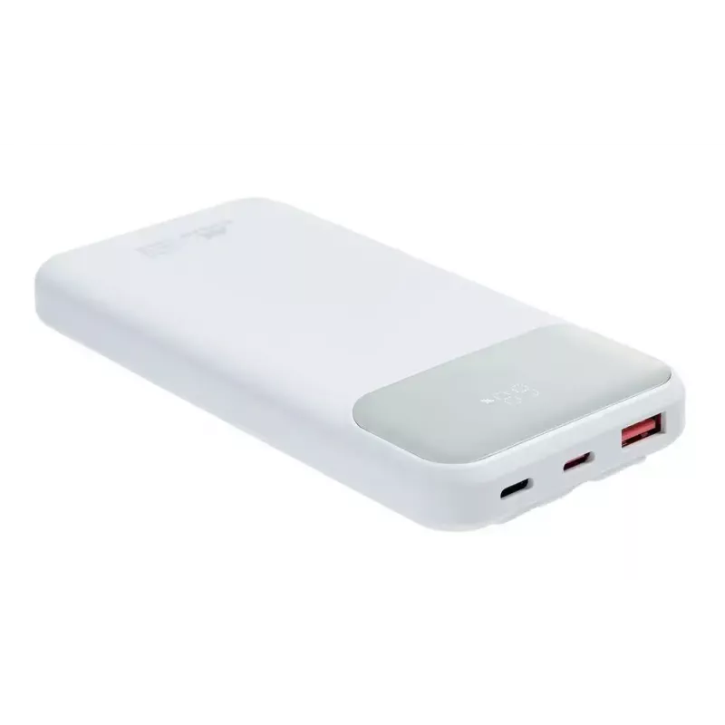 Powerbank portátil Rivacase VA2211WH — 10000 mAh, PD 3.0, QC 3.0, 1x USB-A + 2x USB-C, saída 22,5 W