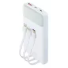 Powerbank portátil Rivacase VA2211WH — 10000 mAh, PD 3.0, QC 3.0, 1x USB-A + 2x USB-C, saída 22,5 W