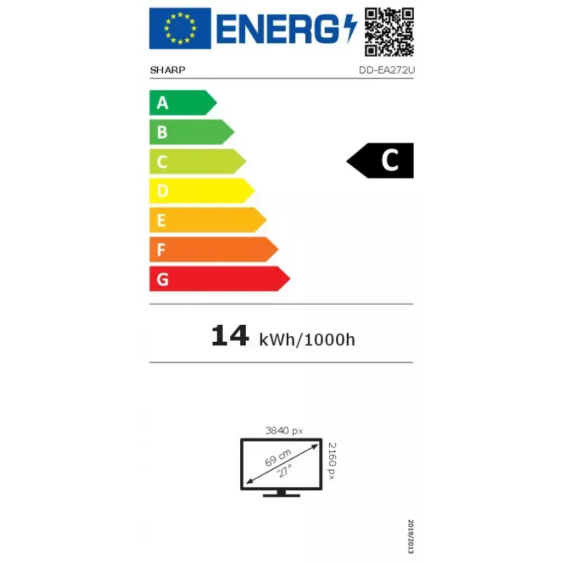 Monitor de computador Sharp MultiSync EA272U 68,6 cm (27 polegadas) 3840 x 2160 píxeis 4K Ultra HD LCD branco