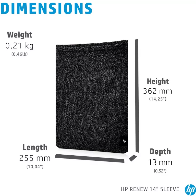 Capa para portátil HP Renew 14, capa, 35,6 cm (14 polegadas), 210 g
