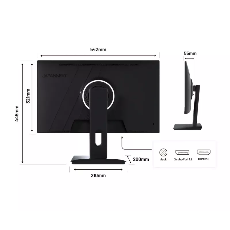Monitor de computador JAPANNEXT JN-I238FHD200F 60,5 cm (23,8 polegadas) 1920 x 1080 píxeis Full HD LCD preto