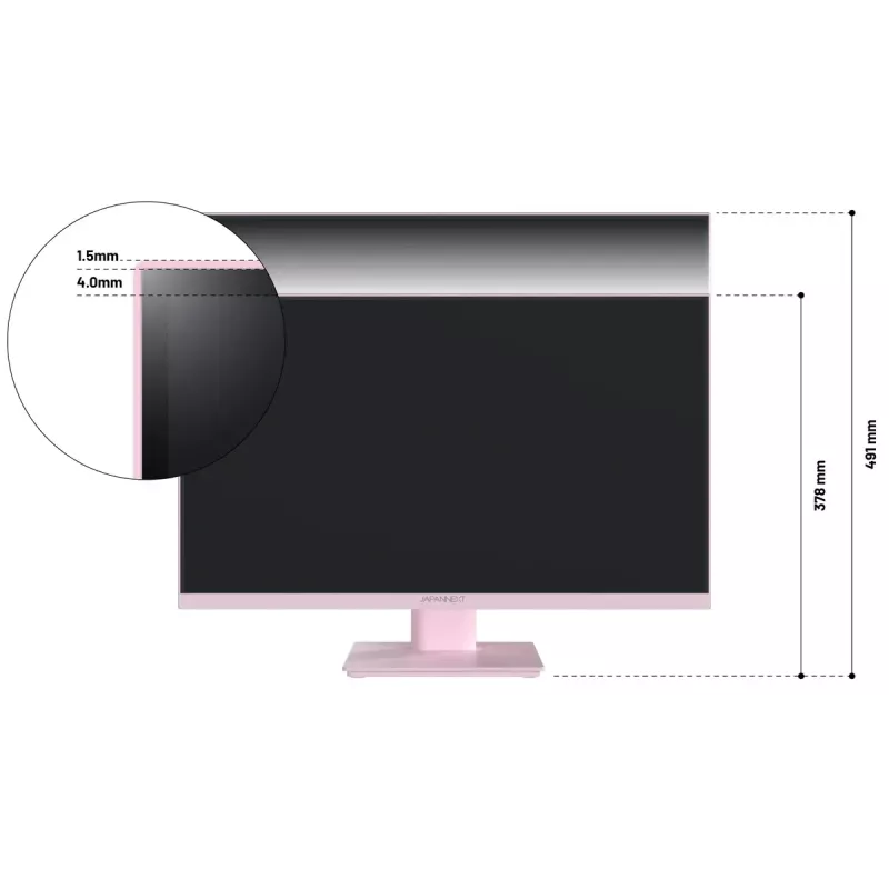 Monitor de computador JAPANNEXT JN-I238FHD120F-HSP-PK 60,5 cm (23,8 polegadas) 1920 x 1080 píxeis Full HD LCD rosa
