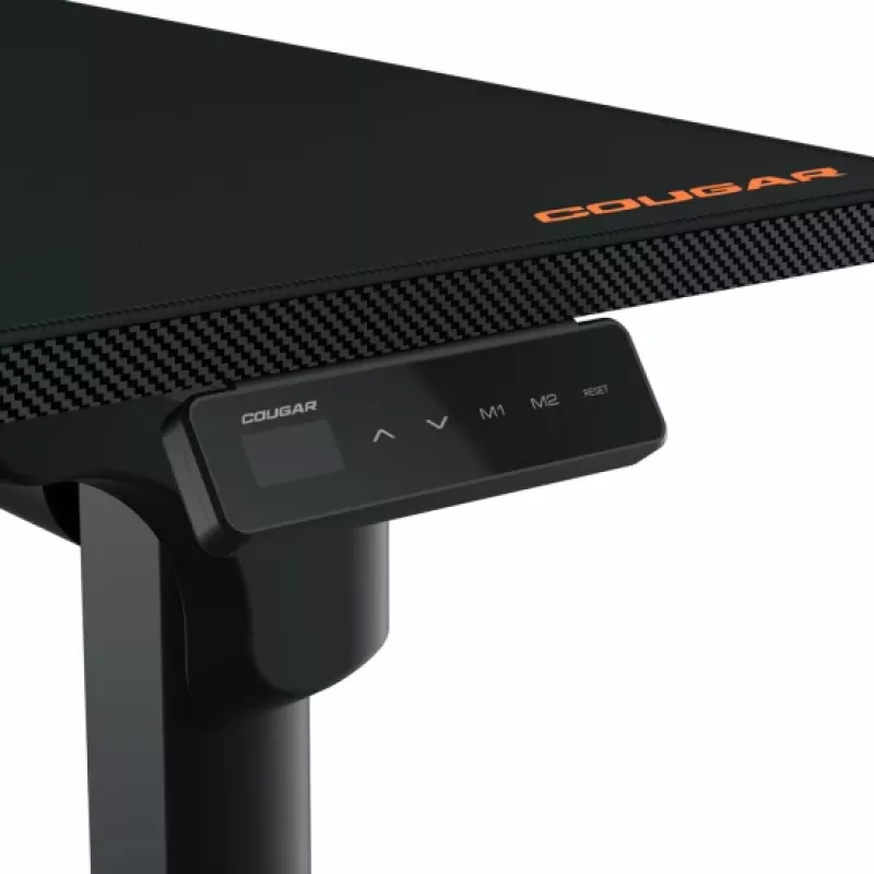 Secretária gaming COUGAR E-GRAV 160 preta retangular fibra de carbono 160x75 cm