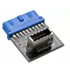 Adaptador de cabo Akasa AK-CBUB51-BK USB 3.0 19 pinos para USB 3.1 A azul