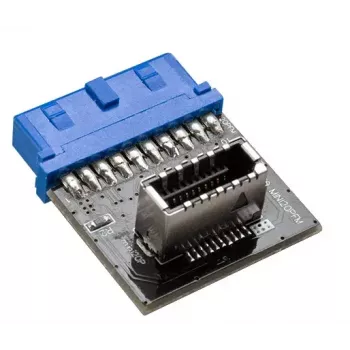 Adaptador de cabo Akasa AK-CBUB51-BK USB 3.0 19 pinos para USB 3.1 A azul