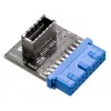 Adaptador de cabo Akasa AK-CBUB51-BK USB 3.0 19 pinos para USB 3.1 A azul
