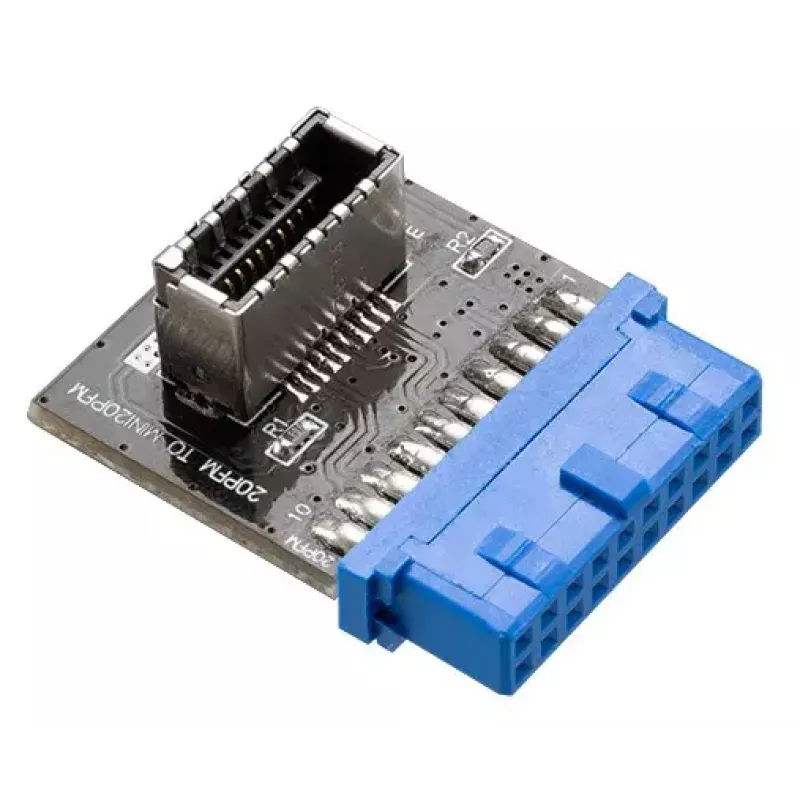 Adaptador de cabo Akasa AK-CBUB51-BK USB 3.0 19 pinos para USB 3.1 A azul