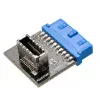 Adaptador de cabo Akasa AK-CBUB51-BK USB 3.0 19 pinos para USB 3.1 A azul
