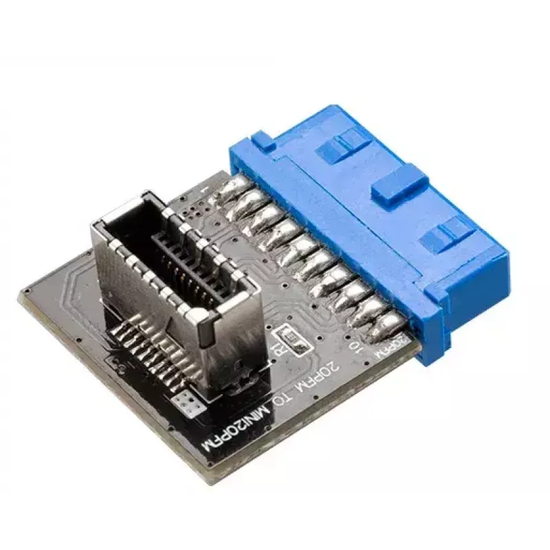 Adaptador de cabo Akasa AK-CBUB51-BK USB 3.0 19 pinos para USB 3.1 A azul