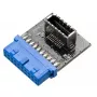 Adaptador de cabo Akasa AK-CBUB51-BK USB 3.0 19 pinos para USB 3.1 A azul