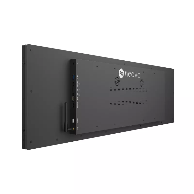 Ecrã de sinalização AG Neovo PB3701A design panorâmico 94 cm (37 polegadas) LED Wi-Fi 700 cd/m² preto processador integrado Android 11 24/7