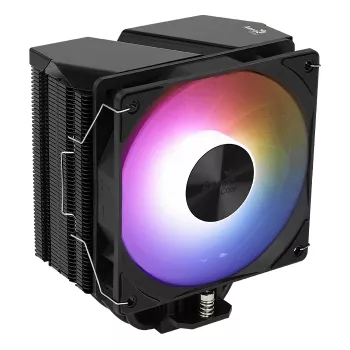 Cooler a ar AEROCOOL Rime 4 ventoinha de 120 mm com rolamento hidráulico, 4 heatpipes, TDP 230 W, preto