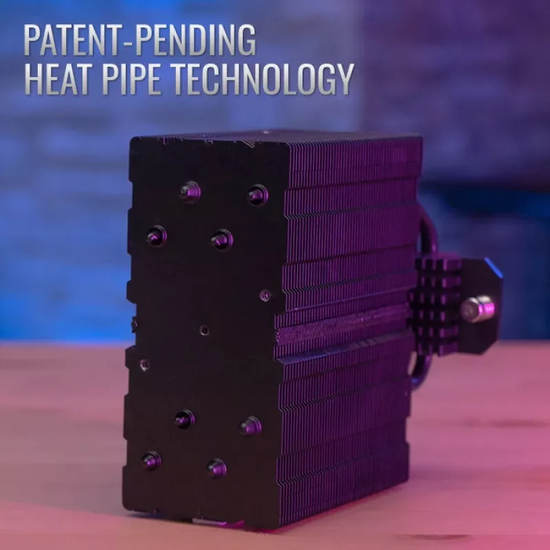 Cooler a ar AEROCOOL Rime 4 ventoinha de 120 mm com rolamento hidráulico, 4 heatpipes, TDP 230 W, preto