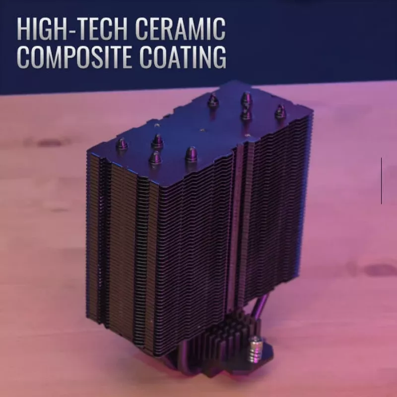 Cooler a ar AEROCOOL Rime 4 ventoinha de 120 mm com rolamento hidráulico, 4 heatpipes, TDP 230 W, preto