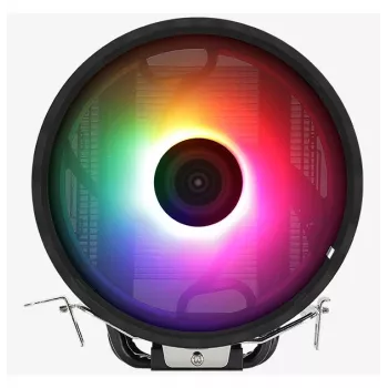 Dissipador de ar AEROCOOL Rave 3 FRGB 120 mm preto branco — 3 heatpipes, ARGB, rolamento hidráulico, 1800 rpm