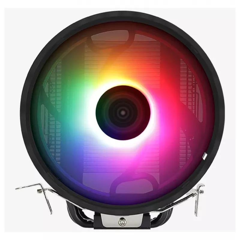 Dissipador de ar AEROCOOL Rave 3 FRGB 120 mm preto branco — 3 heatpipes, ARGB, rolamento hidráulico, 1800 rpm