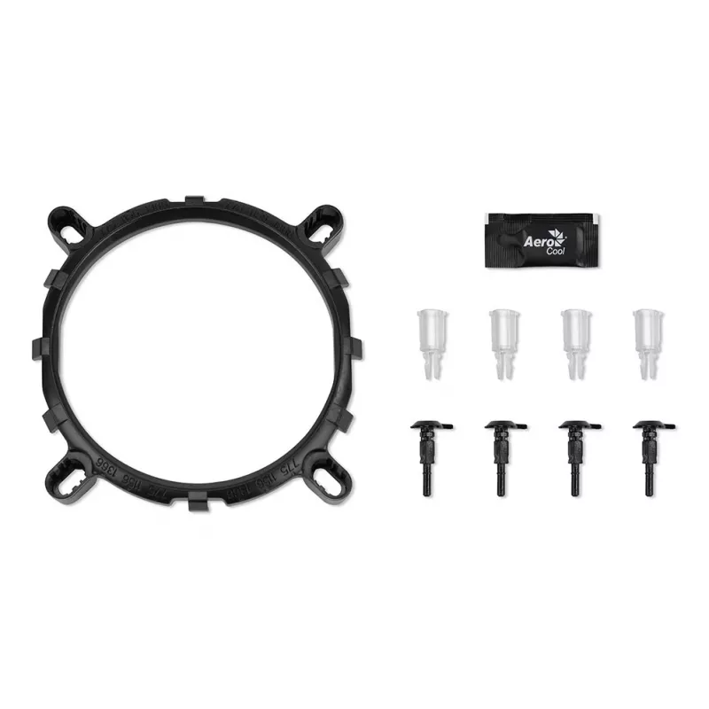 Dissipador de ar AEROCOOL Rave 3 FRGB 120 mm preto branco — 3 heatpipes, ARGB, rolamento hidráulico, 1800 rpm