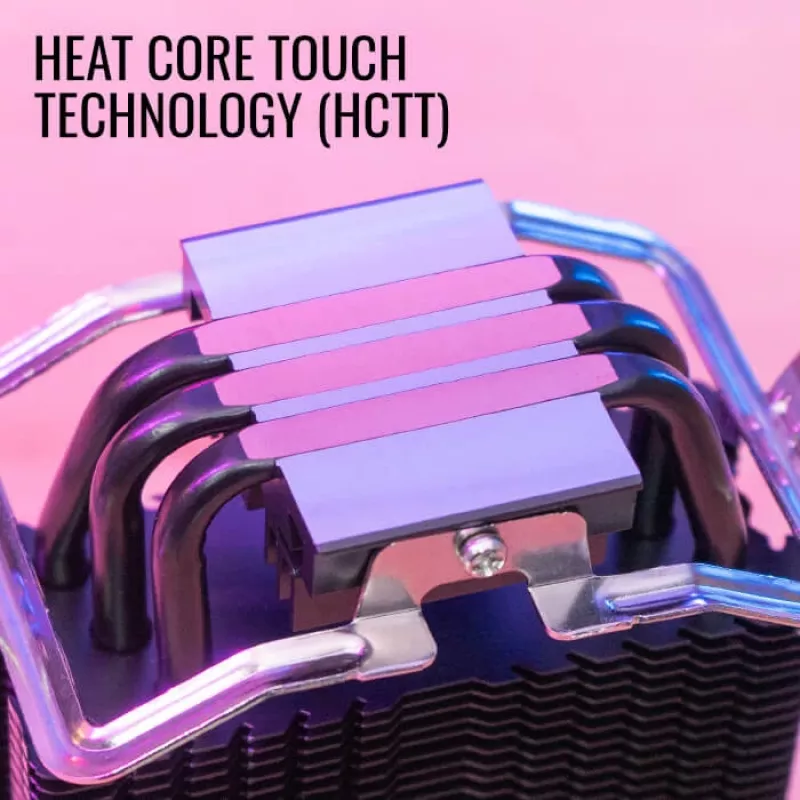 Dissipador de ar AEROCOOL Rave 3 FRGB 120 mm preto branco — 3 heatpipes, ARGB, rolamento hidráulico, 1800 rpm