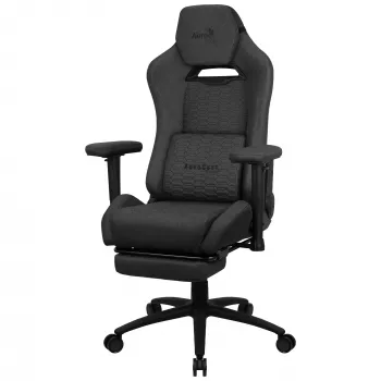Aerocool ROYALASHBK Cadeira gaming ergonómica premium com apoio para os pés tecnologia Aeroweave preto