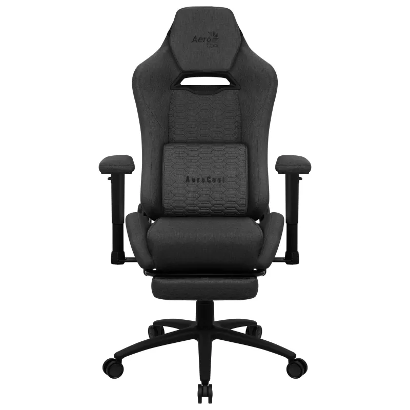 Aerocool ROYALASHBK Cadeira gaming ergonómica premium com apoio para os pés tecnologia Aeroweave preto
