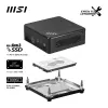 Mini PC MSI Cubi N ADL-006DE Intel® N N200 4 GB DDR4-SDRAM 128 GB SSD Windows 11 Pro preto